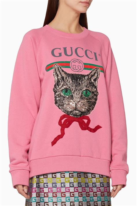 gucci cat sweater pink